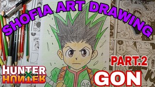 drawing anime HUNTER X HUNTER karakter GON
