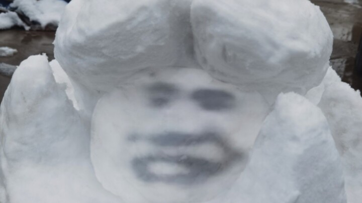 下雪了，堆个我家鸽鸽