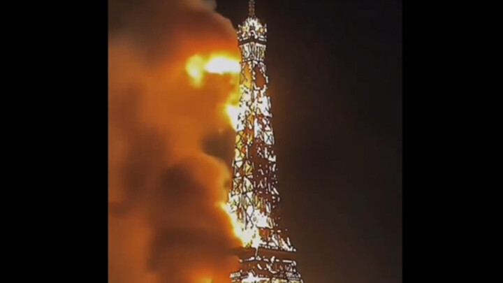 Tin đồn trên mạng cho rằng Tháp Eiffel ở Pháp bốc cháy dữ dội là do AI tổng hợp! Thực tế đám cháy kh