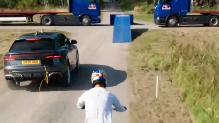 رائع جدًا! اجتياز المسافة بين شاحنتين في ثانية واحدة فقط، تدربتُ مراتٍ لا تُحصى حتى أتقنته!