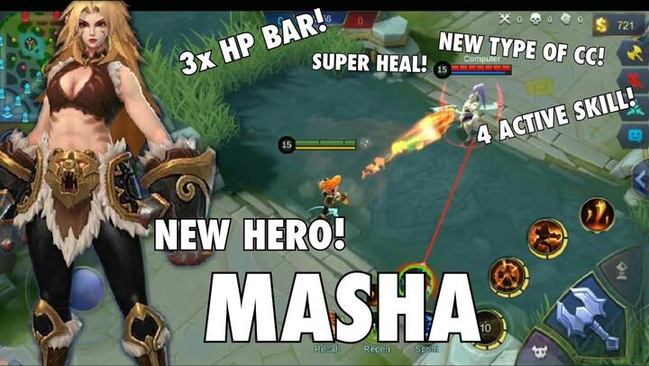 MOBILE LEGENDS: MASHA EXPLAINED,  NEW HERO WITH 3 HP BAR