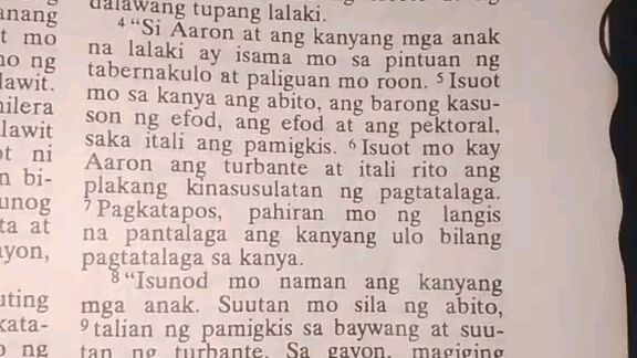 Pang Araw Araw na Talata                Exodus 29:4-9
