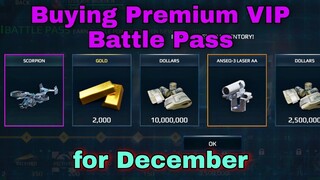 Modern Warships: Buying Premium VIP Battle Pass fo December.