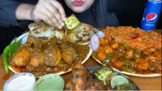 ASMR ăn món ăn ấn độ PARATHA,CHICKEN MASALA,SCHEZWAN FRIEDRICE,CHILLICHICKEN,#amthuc #monngon