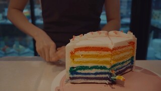 Cafe Vlog| bánh kem cầu vồng , Soda blue #food