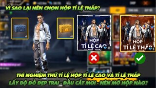 Free Fire| Làm thí nghiệm thử test hộp tỉ lệ cao và thấp kiếm bộ đồ đầu cắt moi - nên mua hộp nào?