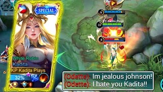 KADITA & JOHNSON TARGET LOCK ODETTE!! AFTER THIS GAME SHE HATES MY KADITA!! | MLBB