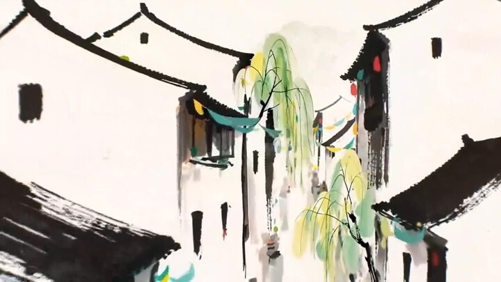 AI-Generated Ink-Wash Landscape Short Film: Stepping into the Springtime Jiangnan Through Wu Guanzho