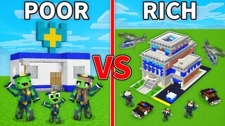 Mikey Family POOR vs JJ Family RICH Police Base in Minecraft (Maizen)