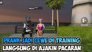 PRANK JADI CEWEK DI MODE TRAINING KETEMU BUAYA DARAT AUTO DI AJAK PACARAN |FREE FIRE INDONESIA