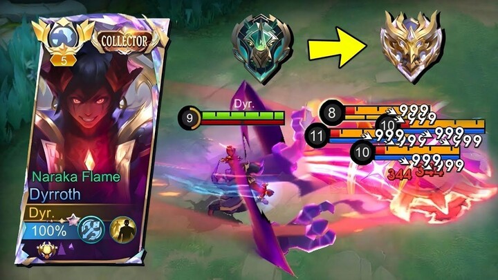 DYRROTH HACK DAMAGE + LIFESTEAL BUILD!! BEST BUILD DYRROTH 2025! (easy push rank