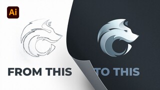 How to Design a Wolf Logo from Rough Sketch to Vector