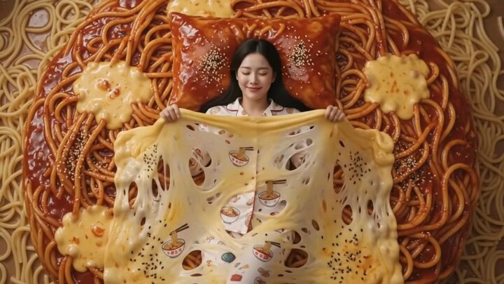 🧀🔥 THIS BULDAK CHEESE BED IS INSANE… WOULD YOU SLEEP HERE? 😱