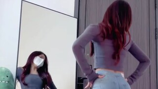 紧身牛仔裤后背摇