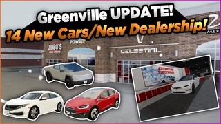 14 NEW CARS/NEW DEALERSHIP! || Greenville Update || Roblox Greenville