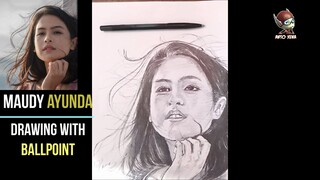 Menggambar Maudy Ayunda dengan ballpoint