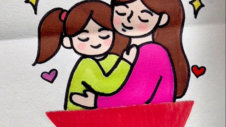 Ngày của Mẹ đã đến, cùng nhau vẽ những trái tim đơn giản mà đẹp #tranhgấp để dành tặng người mẹ yêu 