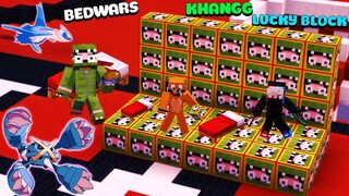 MINECRAFT BEDWARS: NOOB TEAM ĐẠI CHIẾN KHANGG LUCKY BLOCK ** 1 POKEMON HUYỀN THOẠI VS 6 POKEMON