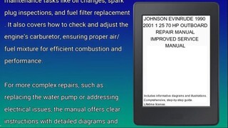 JOHNSON EVINRUDE 1990 2001 1 25 70 HP OUTBOARD REPAIR MANUAL IMPROVED SERVICE MA