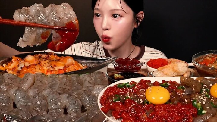 【Boki phụ đề tiếng Trung】Bữa tiệc sashimi tôm tươi, vị dai giòn sần sật, thật sự quá điên rồi!