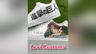 Wait till the end😳 painting anime sneakers fyp levi