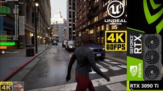 【4K60帧】虚幻引擎5《黑客帝国觉醒》RTX 3090 Ti + R9 5950X | 4K分辨率城区测试
