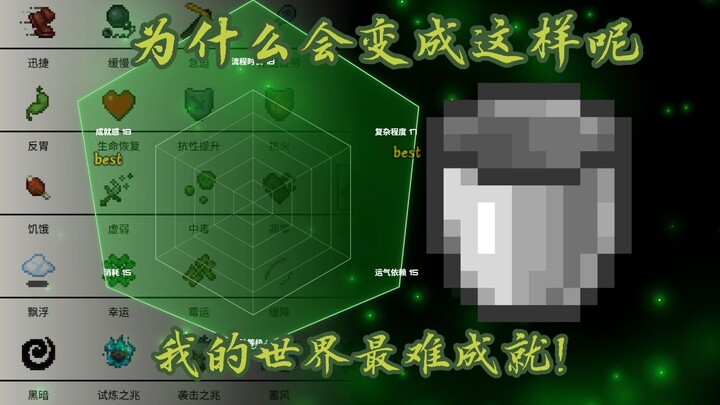 [Minecraft] Bảng xếp hạng số liệu biểu đồ radar về độ khó của các thành tựu!!!