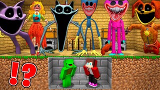 JJ and Mikey Hide From ALL SCARY MONSTERS FROM Poppy Playtime: Chapter 3 Maizen NIGHTMARE CATNAP.EXE