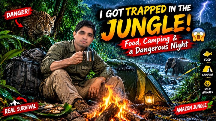 I Got Trapped in the Jungle! Food, Camping & a Dangerous Night 😱
