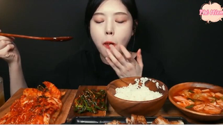 Cơm trắng, thịt ba chỉ nướng, đủ loại kim chi phần 1 #anngonmoingay