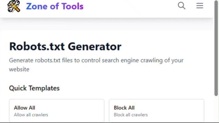 Quick and Simple Robots.txt File Creator