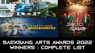 Baeksang Arts Awards 2022 Winners: The 58th Baeksang Arts Awards Winners