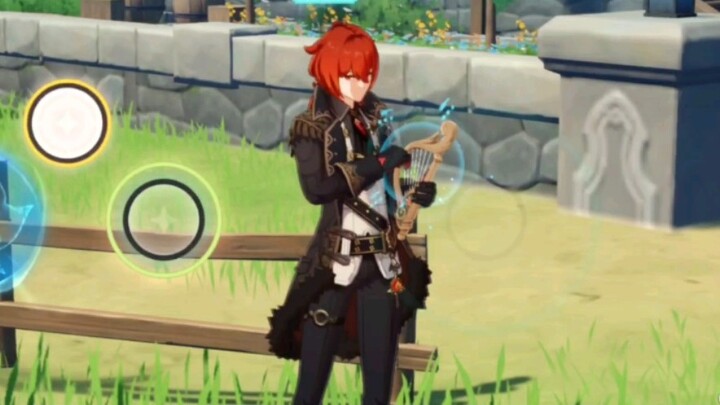 Diluc plays the Golden Experience Requiem