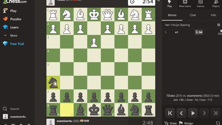 chess Game 2 | online chess Player vs Me