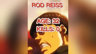 Rod Reiss' Total Kills aot edit fyp viral AttackOnTitan anime aotedit animeedit  rod rodreiss foryo