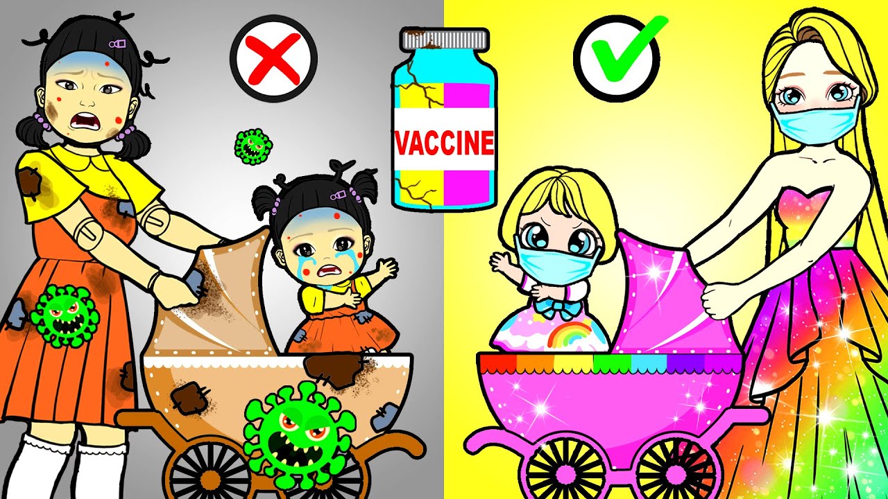 Doctor! SQUID GAME Got Sick 😷 - Poor Squid Game Doll VS Rich Rapunzel |  DIY Paper Dolls & Cartoon - Bilibili