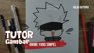 Tutor Gambar Anime Yang Simpel Banget Untuk Pemula (Gojo Satoru)