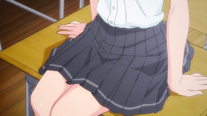 What should I do if a female classmate in a short skirt sits on my desk every day?