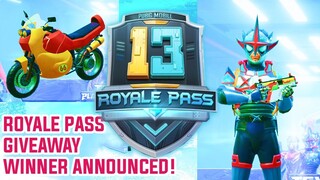 Royale Pass Giveaway WINNER ANNOUNCED!