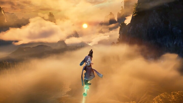 Han Li flew with his sword, this beautiful landscape
