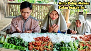 Porsi Banyak !! Oseng Kikil Cabe Ijo Pete Pedas, Lalapan Pete, Sambel Pedas, Masak Di Desa