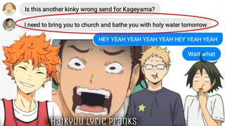 haikyuu texts - lyric pranks (meme songs edition)