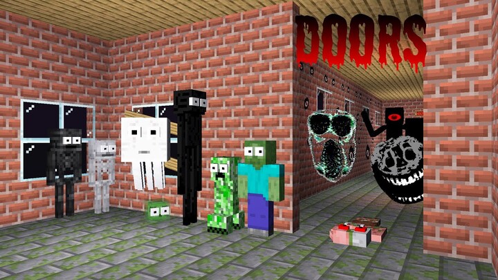 Monster School : ROBLOX DOORS CHALLENGE - Minecraft Animation