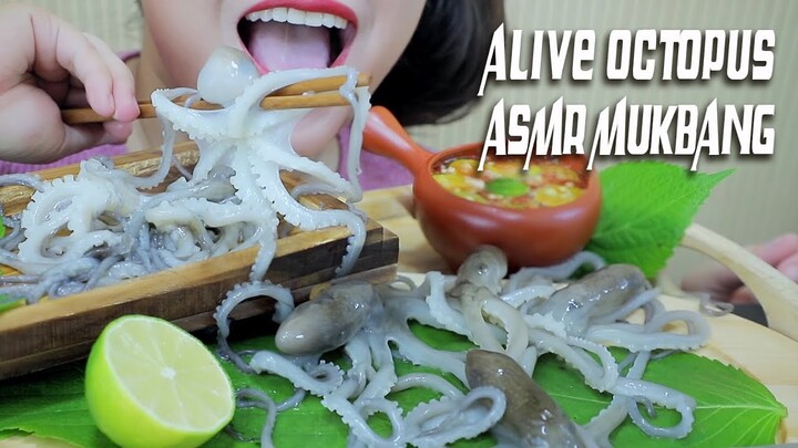 ASMR EATING ALIVE OCTOPUS (EXOTIC FOOD) EXTREME CHEWY EATING SOUNDS | LINH-ASMR