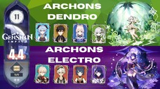 Spiral Abyss 4.4 Floor 11 C0 Archons Electro & C0 Archons Dendro | Genshin Impact