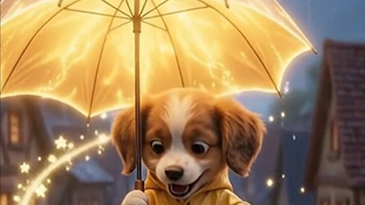 🐶☔ The Magic Umbrella Took This Puppy to the Sky! 🌈✨ #Shorts#AICartoon #AIAnimation #AIShorts