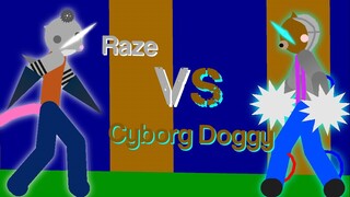 Raze Vs Cyborg Doggy - Battle Of The Cyborgs #2 - Stick Nodes