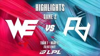 WE vs RA | Highlights - Game 2 | Tuần 7 Ngày 1 | LPL Mùa Xuân 2022