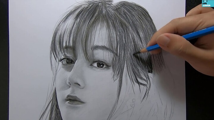 Drawing Goddess Dilireba in Pencil - Vẽ chân dung nữ thần Địch Lệ Nhiệt Ba - JNB Lover