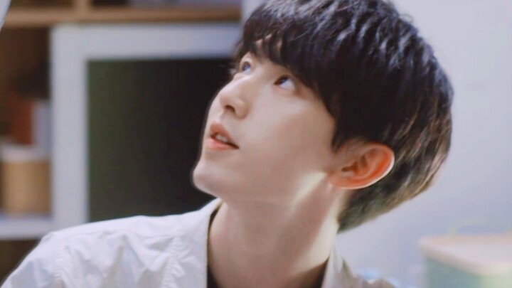 His eyes are filled with pure, transparent love.